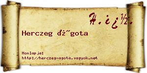 Herczeg Ágota névjegykártya