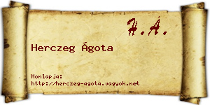 Herczeg Ágota névjegykártya